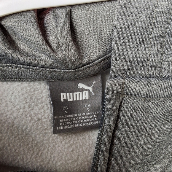 Puma Kids Gray and Red Hoodie - Picture 3 of 12